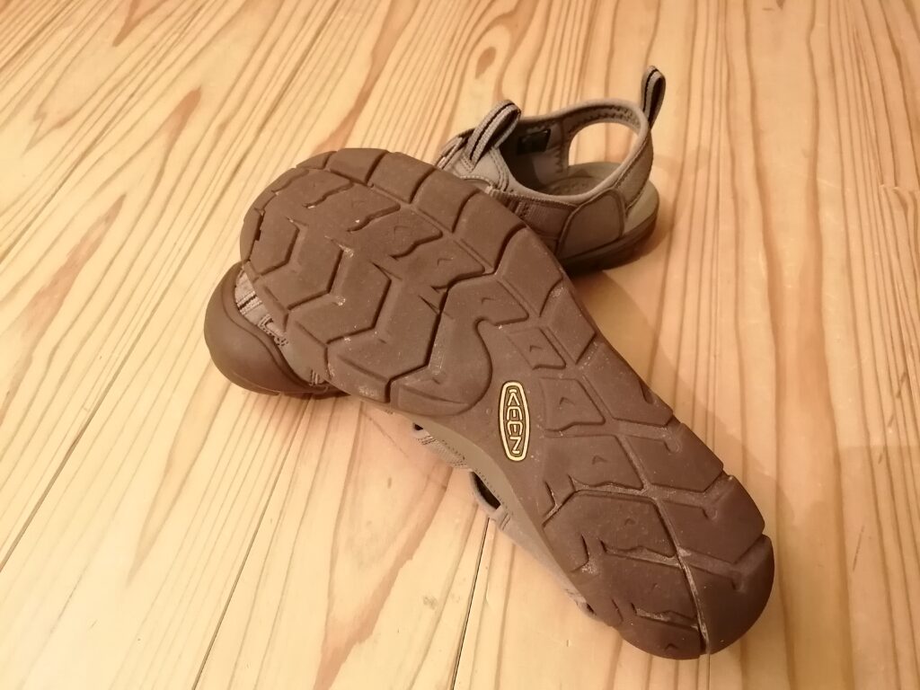 KEENのサンダルの靴底の写真